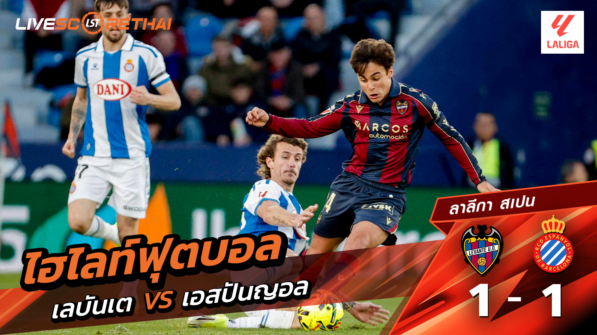 ไฮไลท์ฟุตบอลวันที่ 11 มกราคม พ.ศ. 69 ลาลีกา สเปน : เลบันเต้ 1-1 เอสปันญ่อล